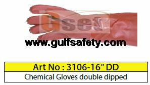 GLOVES CHEMICAL PVC COATED RED