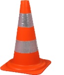 TRAFFIC CONE RED WITH 2 REFLECTIVES - 50 CM - OTC1