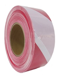WARNING TAPE RED AND WHITE 100 MM X 50 MTR