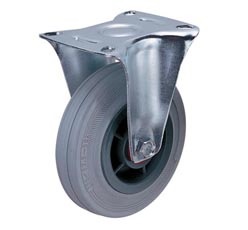 CASTER WHEEL FIXED GRAY RUBBER STANDARD INDUSTRIAL CASTERS - 11XXXPHGF