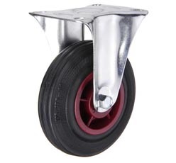 CASTER WHEEL FIXED BLACK RUBBER STANDARD INDUSTRIAL CASTERS - 11XXXPHF