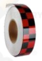 WARNING REFLECTIVE TAPE SQUARE PVC RED AND BLACK SQUARE - RT 52475 - 25 Y