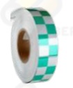 WARNING REFLECTIVE TAPE SQUARE PVC WHITE AND GREEN SQUARE - RT 5248 - 50 Y