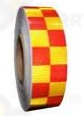 WARNING REFLECTIVE TAPE SQUARE PVC RED AND YELLOW SQUARE - RT 5246 - 25 Y