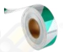 WARNING REFLECTIVE TAPE LINING PVC WHITE AND GREEN LINE - RT 5250 - 50 Y