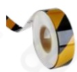 WARNING REFLECTIVE TAPE LINING PVC YELLOW AND BLACK LINE - RT 5252 - 50 Y
