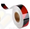 WARNING REFLECTIVE TAPE LINING PVC RED AND BLACK LINE - RT 5258 - 25 Y