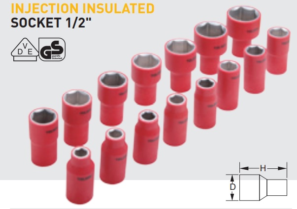 SOCKET 1/2" INJECTION INSULATED - 41411