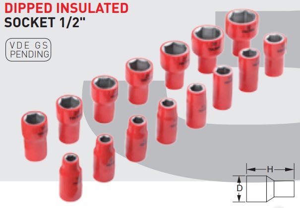 SOCKET 1/2" DIPPED INSULATED - 41311