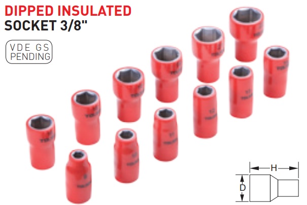 SOCKET 3/8" DIPPED INSULATED - 41508