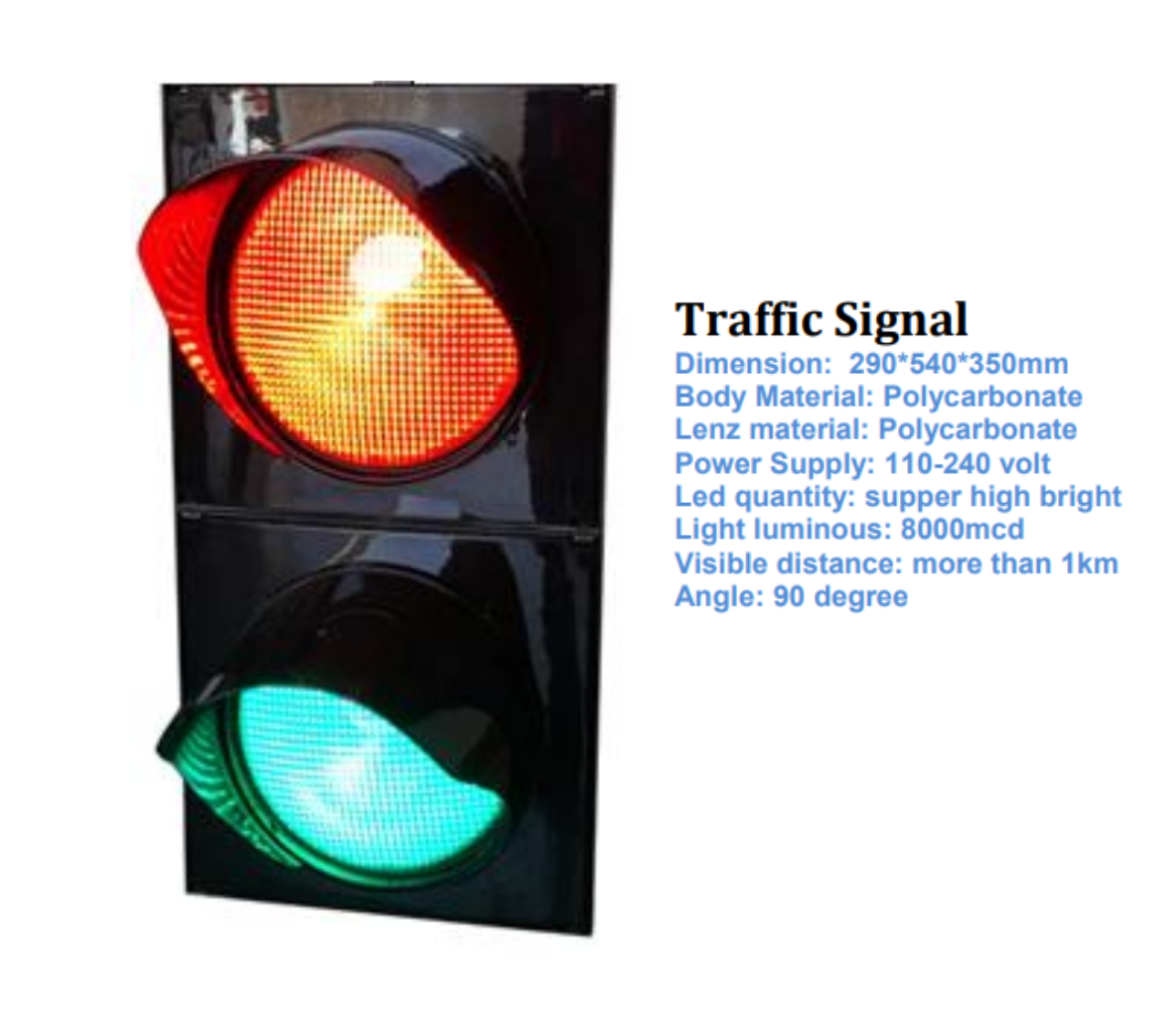 TRAFFIC SIGNAL LIGHT 110-220V ORANGE AND GREEN