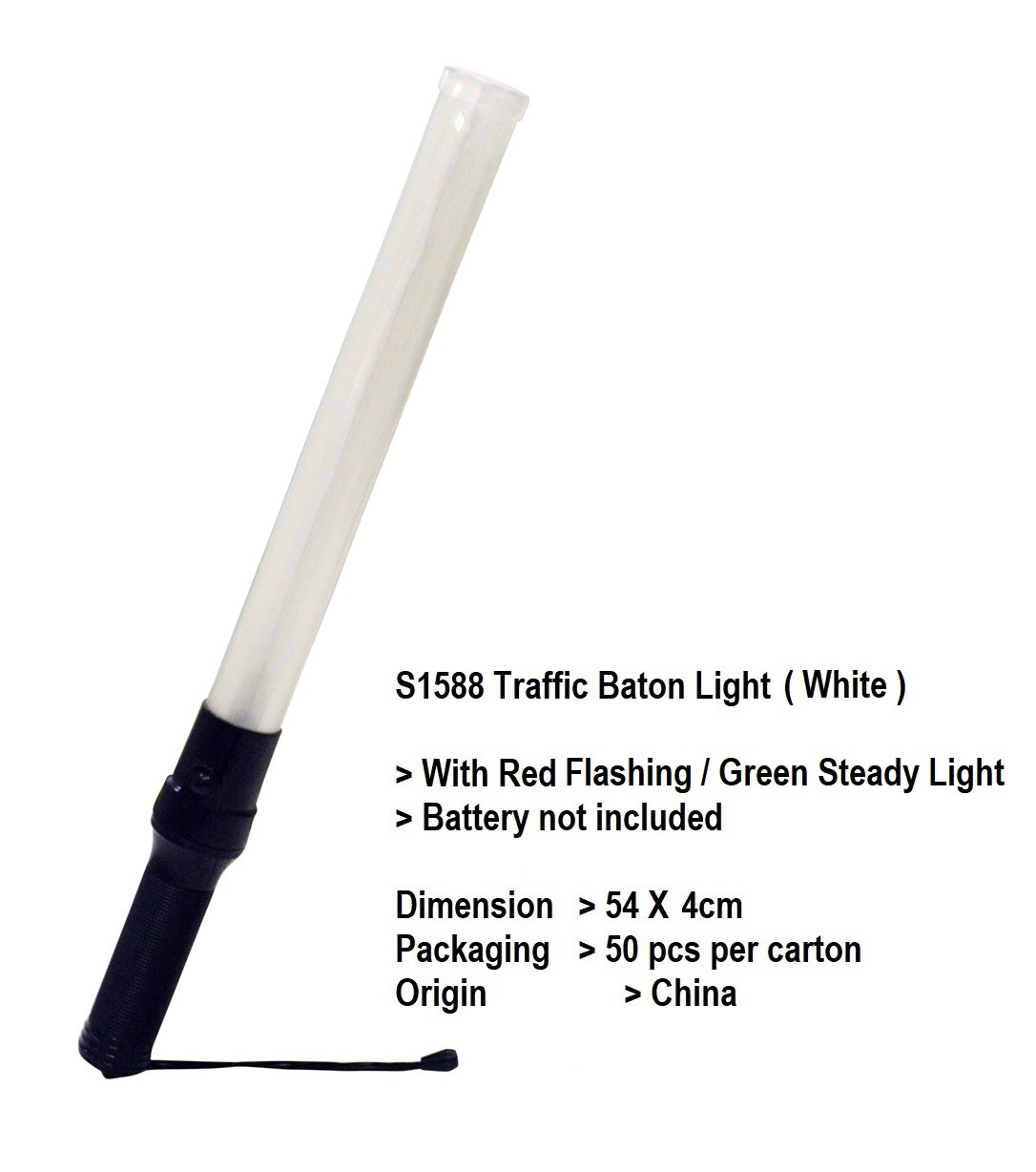 BATON LIGHT WHITE WITH RED FLASHING AND GREEN STEADY LIGHT