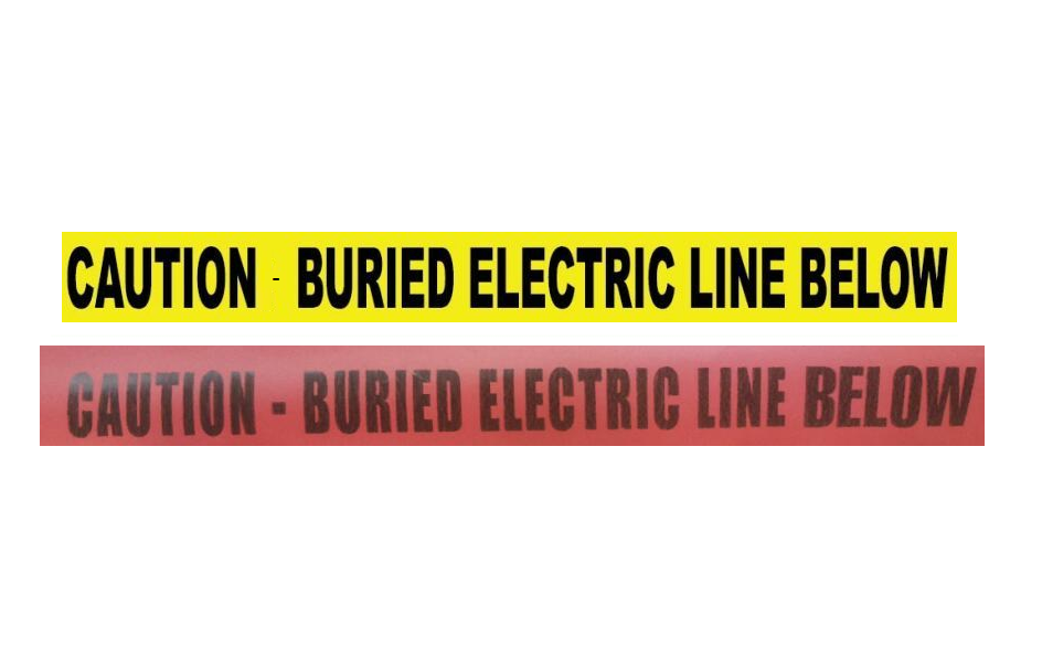 WARNING TAPE CAUTION BURIED ELECTRIC LINE BELOW 3" X 100 MTR YELLOW/RED