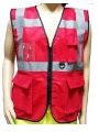 SAFETY VEST RED EXECUTIVE FABRIC 120 GSM TOUGH SAFETY