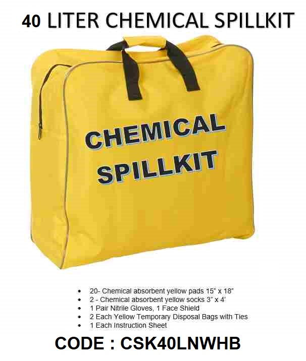 SPILLKIT CHEMICAL 40 LTR CSK40LNWSB