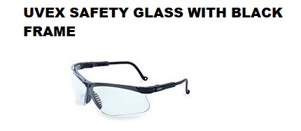 UVEX SAFETY GLASS WITH BLACK FRAME