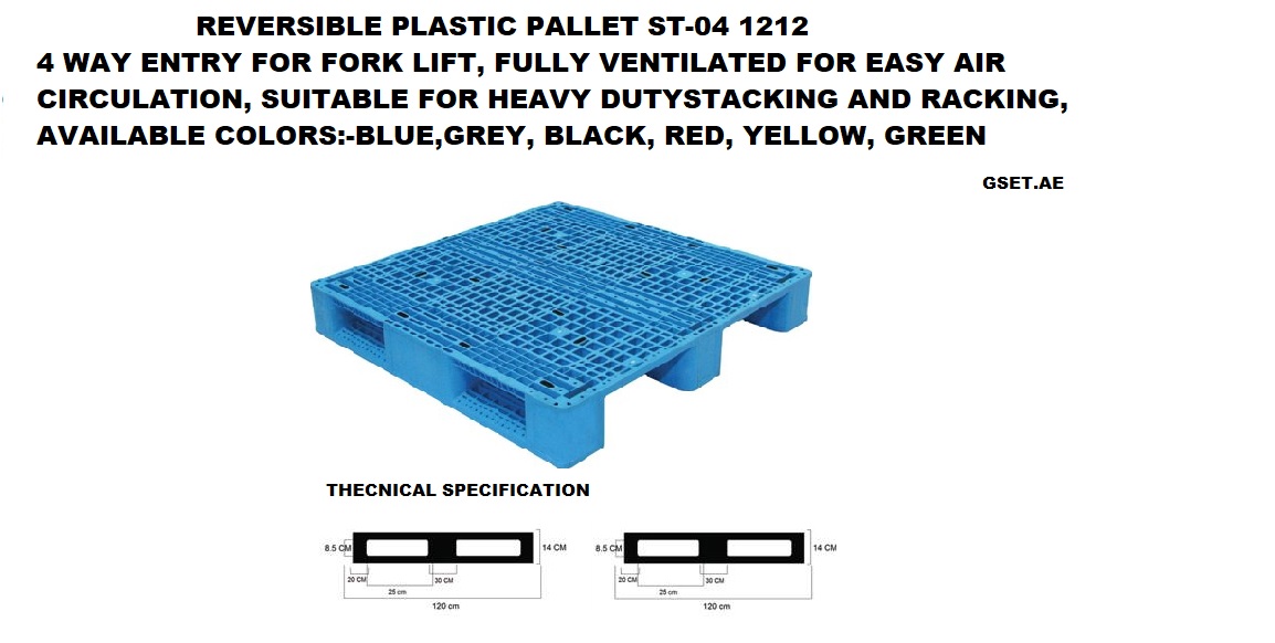 REVERSIBLE PLASTIC PALLET ST-04  1212