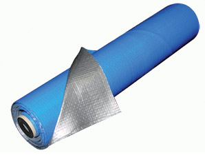 TARPAULIN 180GSM PVC TARPAULIN 4 MTR X 50 MTR (13 FT X 164 FT)  BLUE / SILVER 35 KG PER ROLL