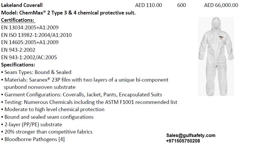 CHEMICAL COVERAL TYPE 3 4
