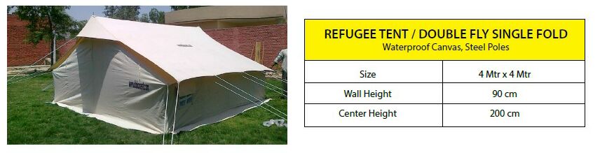 REFUGEE TENT/DOUBLE FLY SINGLE FOLD 4X4MM