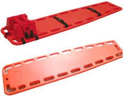 SPINE BOARD WITH HEAD IMMOBILIZER