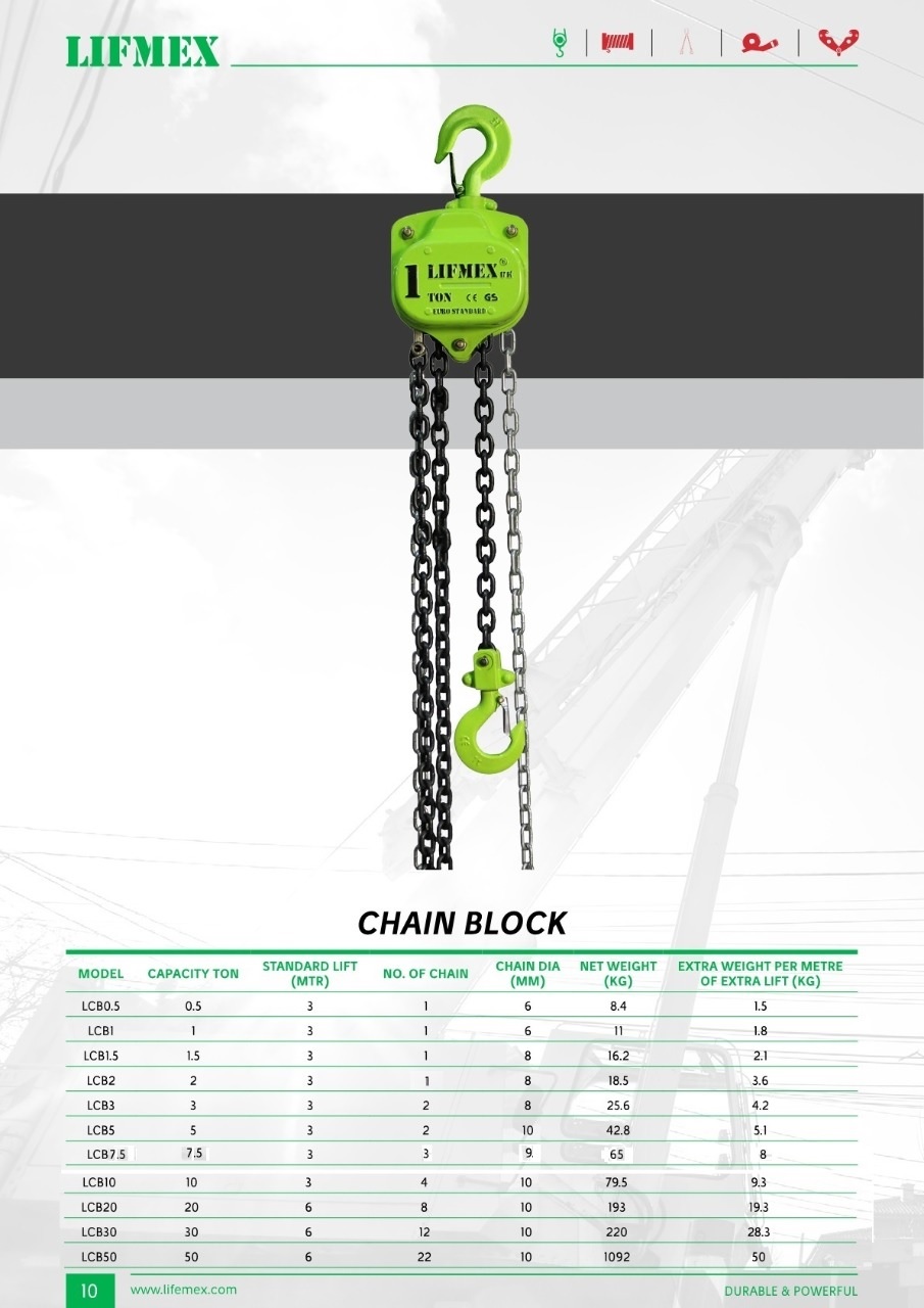 CHAIN BLOCK LIFMEX 1.5 TON X 3 MTR