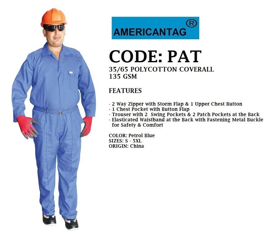 AMERICAN TAG 65/35 POLYCOTTON COVERALL - PAT