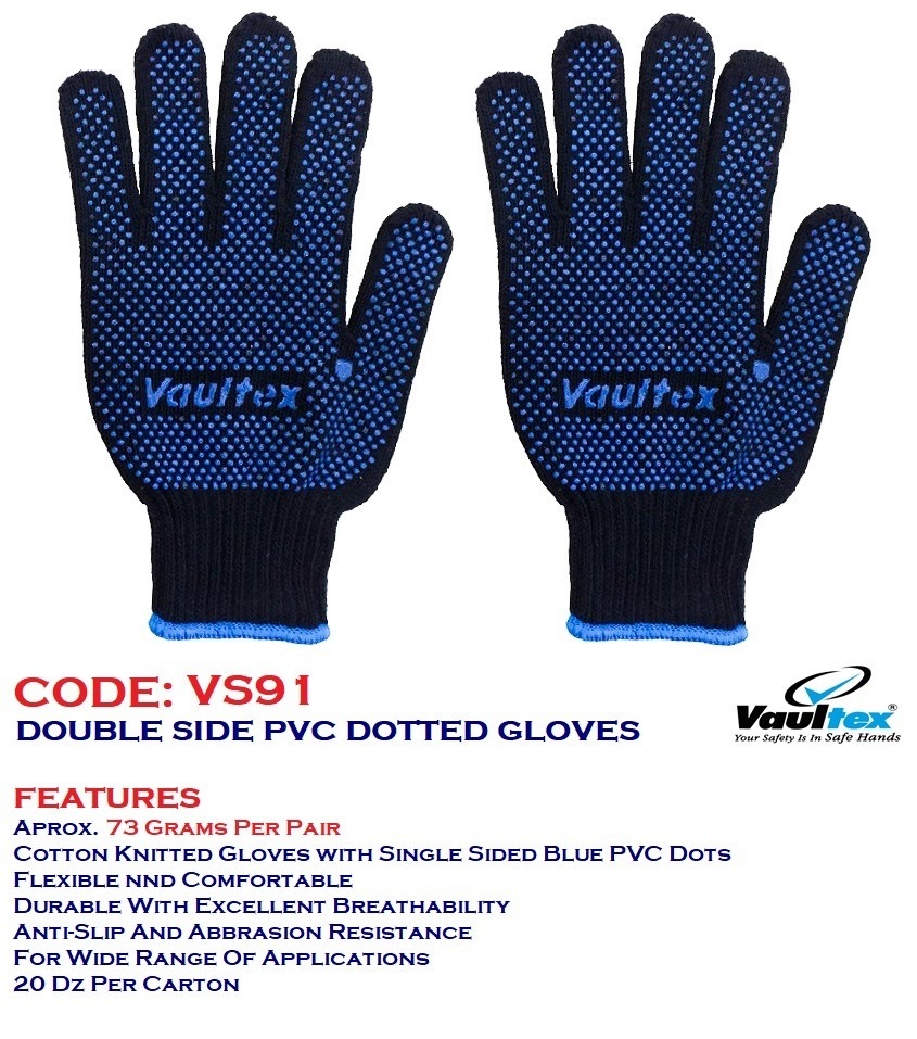 GLOVES DOTTED DOUBLE BLUE VAULTEX- VS91