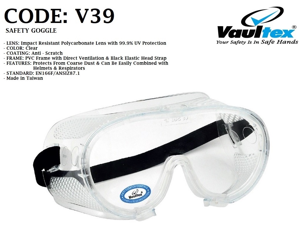 SAFETY GOGGLES -VAULTEX V39  STDK