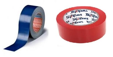 TESA FLOOR MARKING TAPES - PERMANENT RED & BLUE