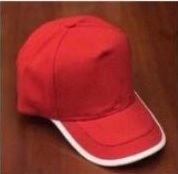 COTTON CAP RED, WHITE BORDER