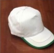 COTTON CAP WHITE, GREEN BORDER
