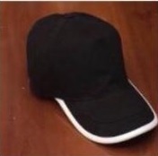 COTTON CAP BLACK, WHITE BORDER