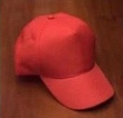 5 PANNEL POLY COTTON VELCRO CAP RED