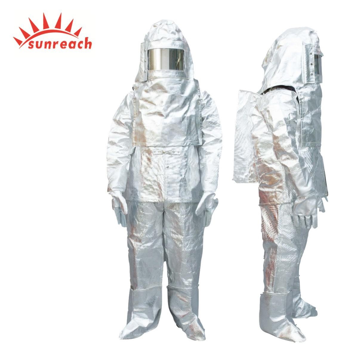 FIREMAN ALUMINIZED FIREPROOF AND HEAT RESISTANT SUIT SR-F1071 SILVER