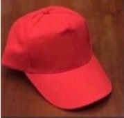 5 PANEL BRUSH VELCRO CAP RED