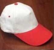 5 PANEL BRUSH VELCRO CAP WHITE, RED