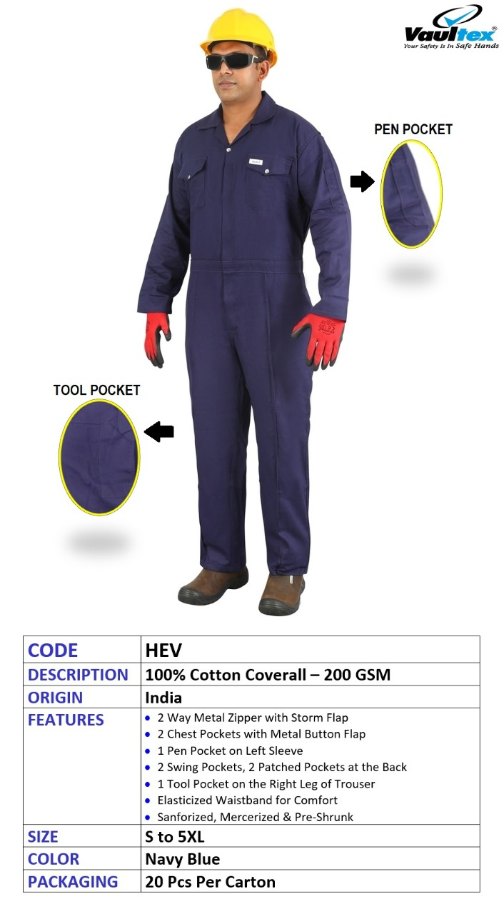 100% COTTON COVERALL HEV VAULTEX