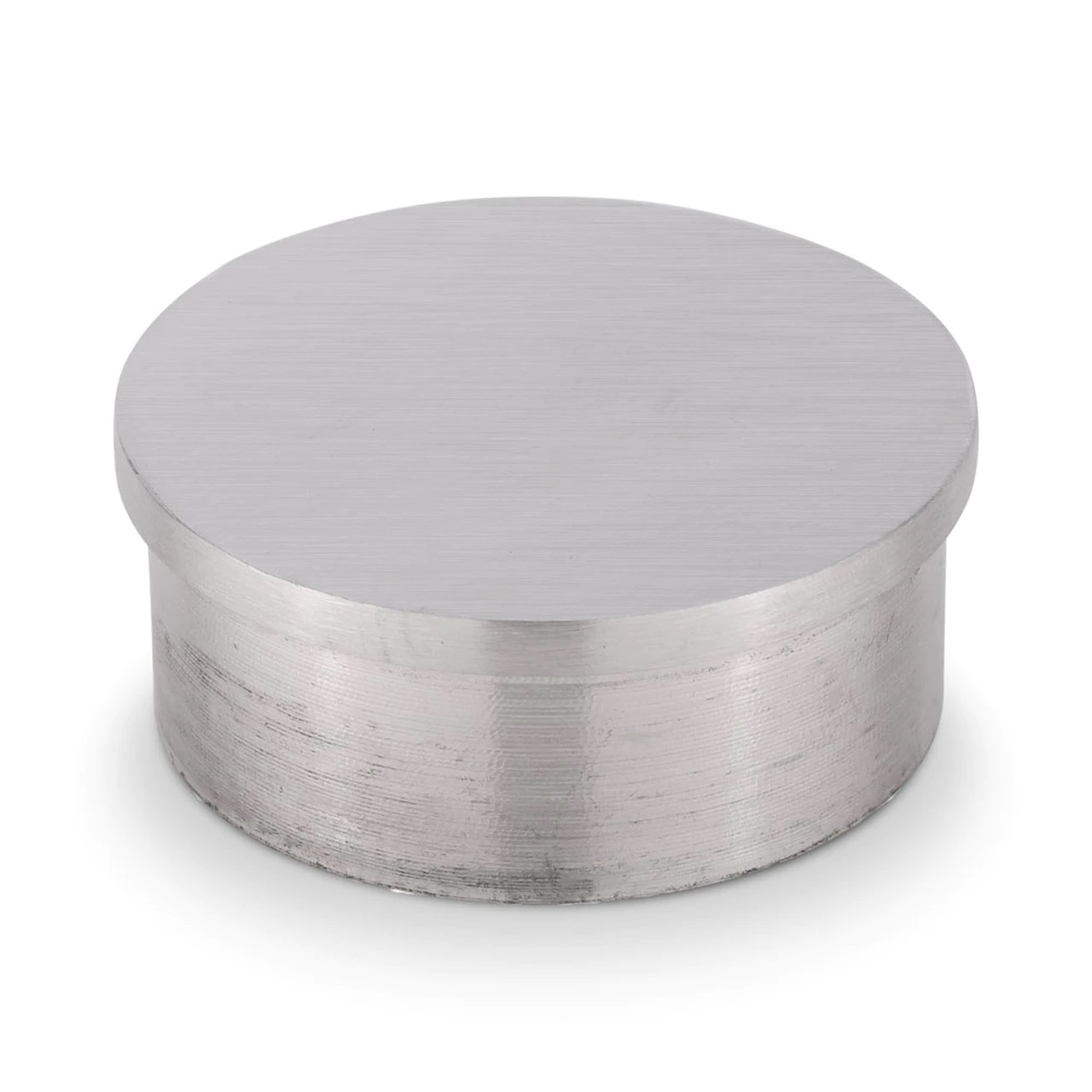 BRUSHED STAINLESS STEEL FLUSH FLAT END CAP