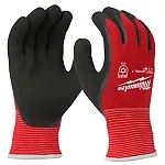 MILWAUKEE LARGE RED NITRILE LEVEL 1 CUT-RESISTANT DIPPED WORK GLOVES