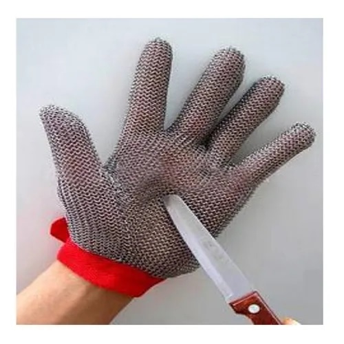 GRAY STAINLESS STEEL CHAIN METAL MESH GLOVES