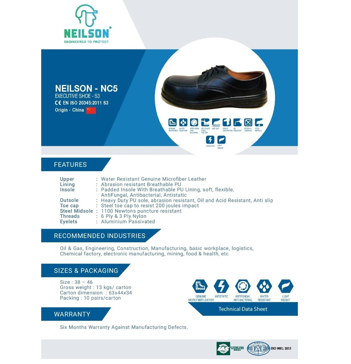 SAFETY SHOES EXECUTIVE S3 NEILSON NC5