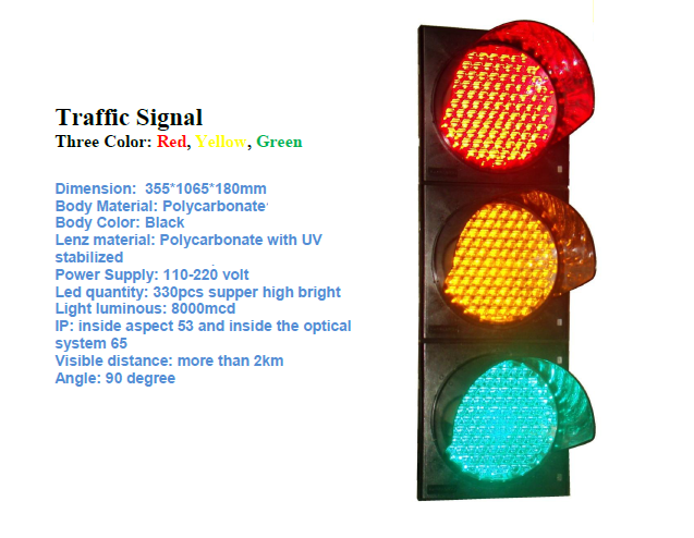 TRAFFIC SIGNAL LIGHT FOR VEHICLE THREE COLORS