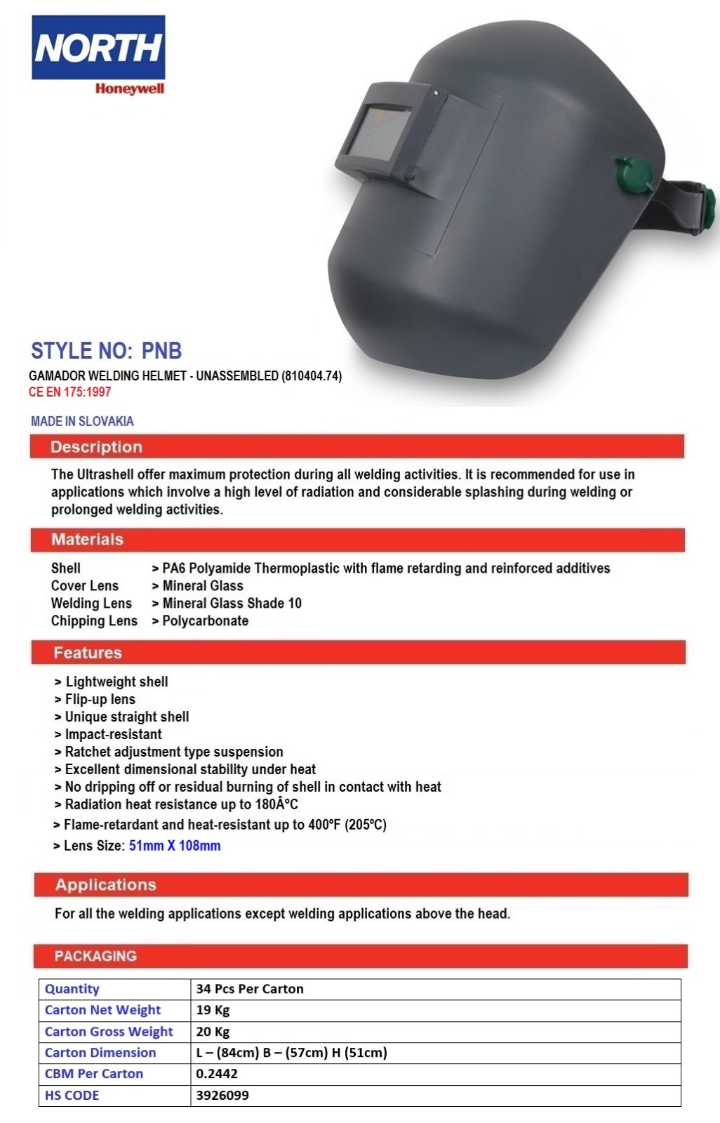 WELDING HELMET FLIP UP 810404.74