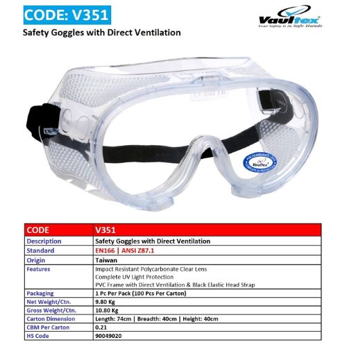 SAFETY GOGGLES VAULTEX . V341